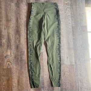 Olive Green- Snake Skin CNC Leggings
